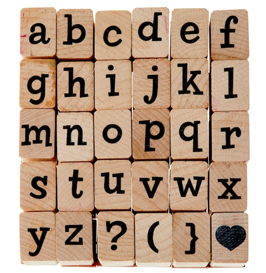 6 Pack: Large Lowercase Alphabet Wood Stamps by Recollections&#x2122;